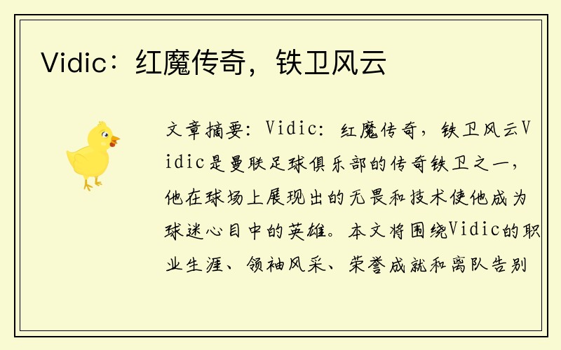 Vidic：红魔传奇，铁卫风云
